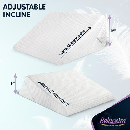 Wedge Pillow for Sleep Apnea, 12" Bed Wedge Pillow for Headboard