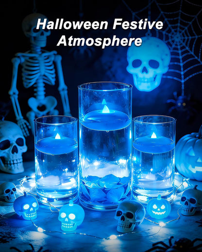 Homemory 24 Pack 3” Flameless Led Floating Candles, 200 Hour White Battery Operate Waterproof Tealights for Cylinder Vases, Centerpieces at Wedding Decor, Party, Pool