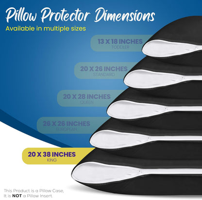 Utopia Bedding Premium 100% Waterproof Pillow Protectors with Zipper Standard Size (Set of 4), Bed Bug and Dust Mite Proof Zippered Pillow Covers, Pillow Encasement Cases, Gray