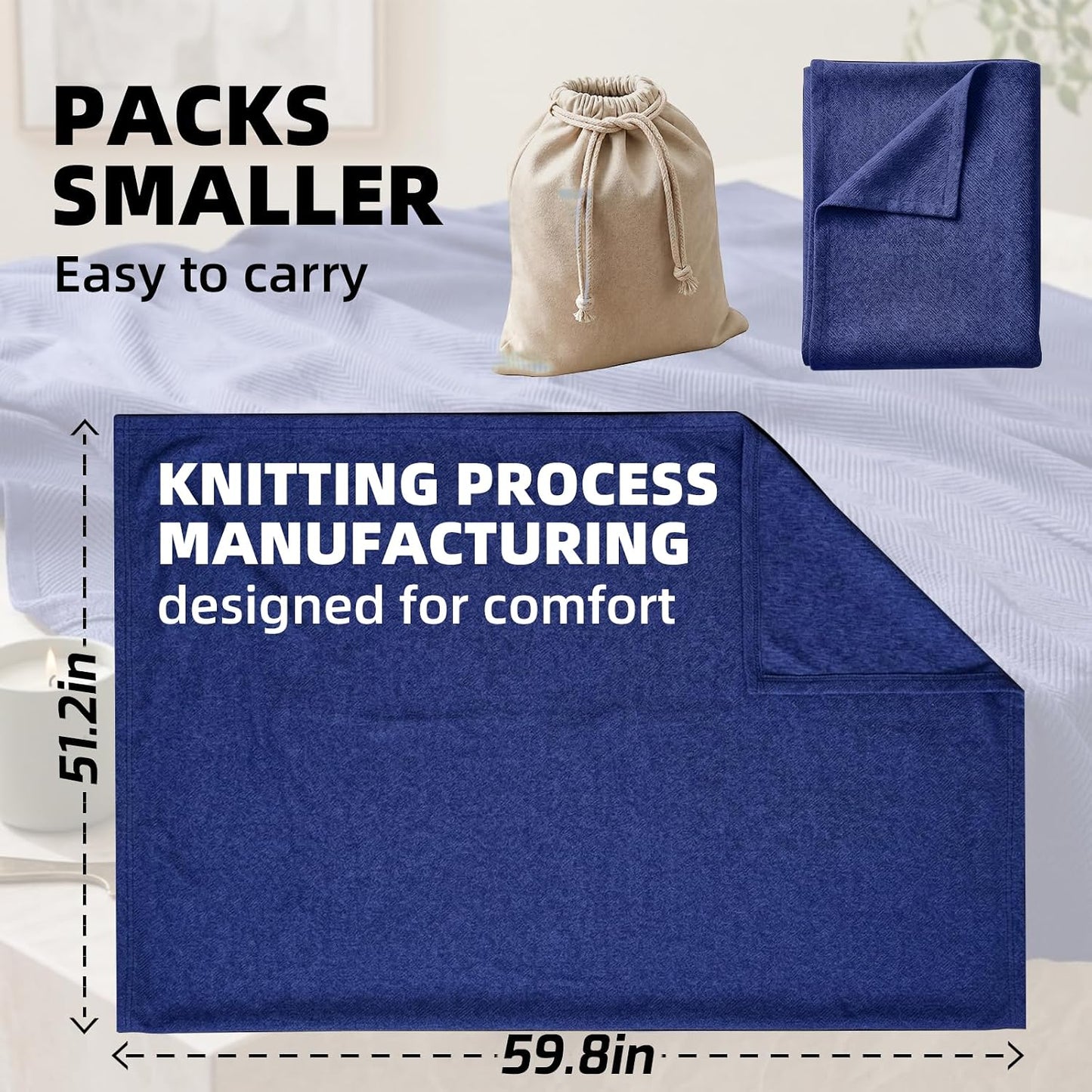 Travel Blanket Airplane - Ultra Soft & Lightweight Knit Design