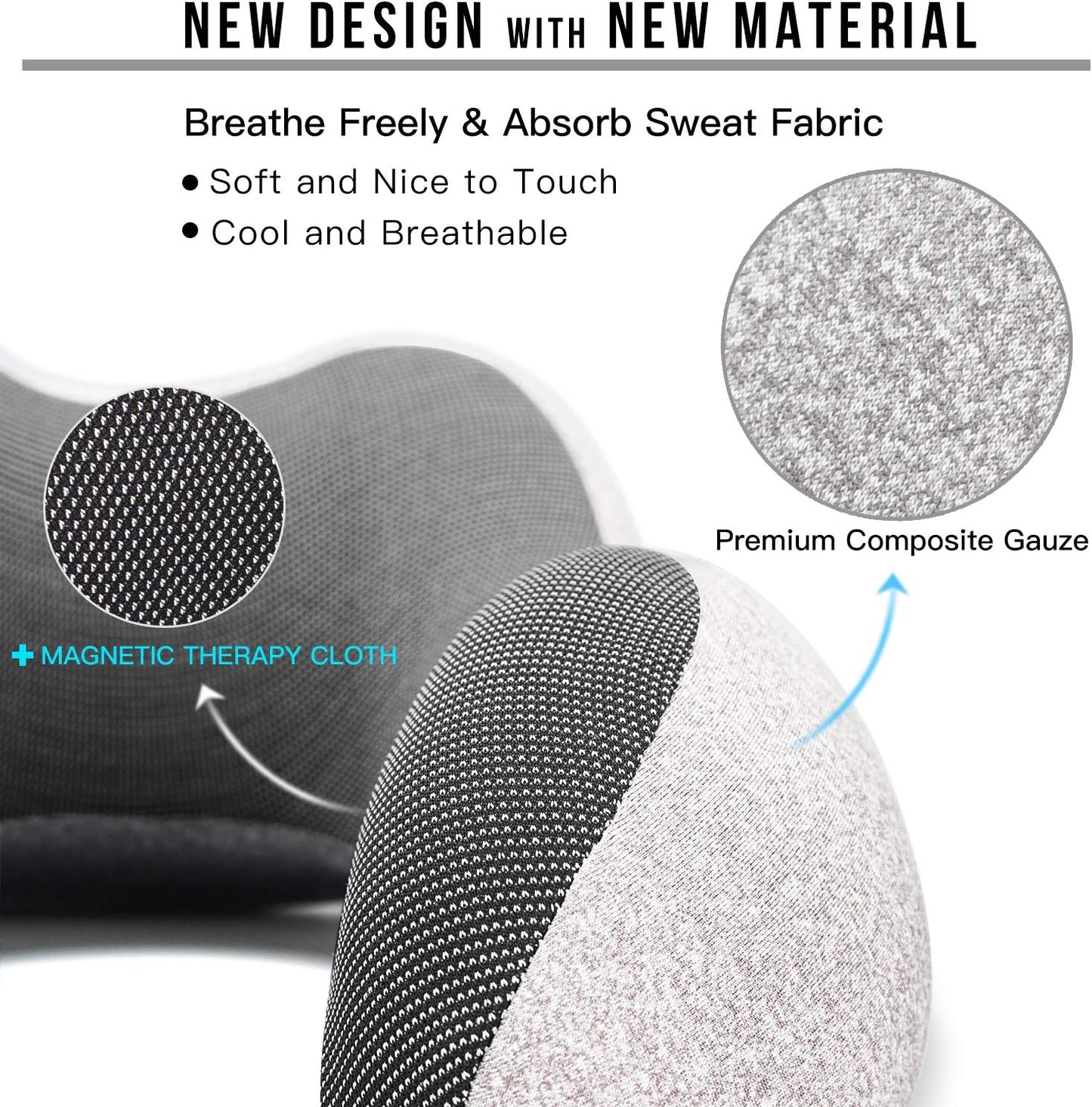 MLVOC Neck Pillow for Traveling, Upgraded 100% Pure Memory Foam Travel Neck Pillow for Airplane Flight Sleep, Breathable & Machine Washable Cover, Travel Kit with 3D Eye Mask, Earplugs & Bag, Black
