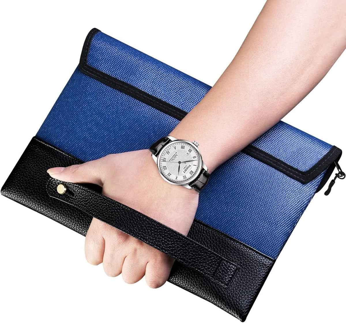 Fireproof Money Bag 2 Pack, Waterproof Document Pouch for Cash & Passport