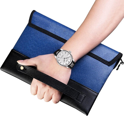 Fireproof Money Bag 2 Pack, Waterproof Document Pouch for Cash & Passport