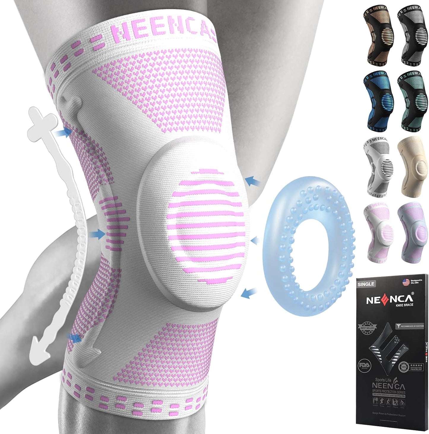 NEENCA Professional Knee Brace, Medical Knee Support for Women & Men Relief