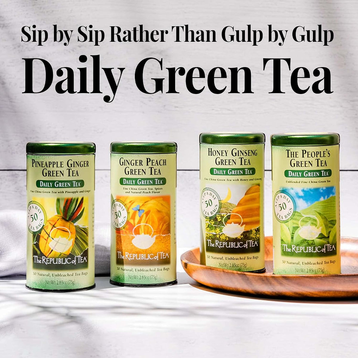 The Republic of Tea Daily Green The People's Green Tea, Low Caffeine, 50 Ct