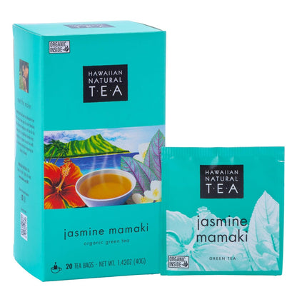 Hawaiian Natural Tea Organic Mamaki Jasmine Green Tea Blend - 20 Bags