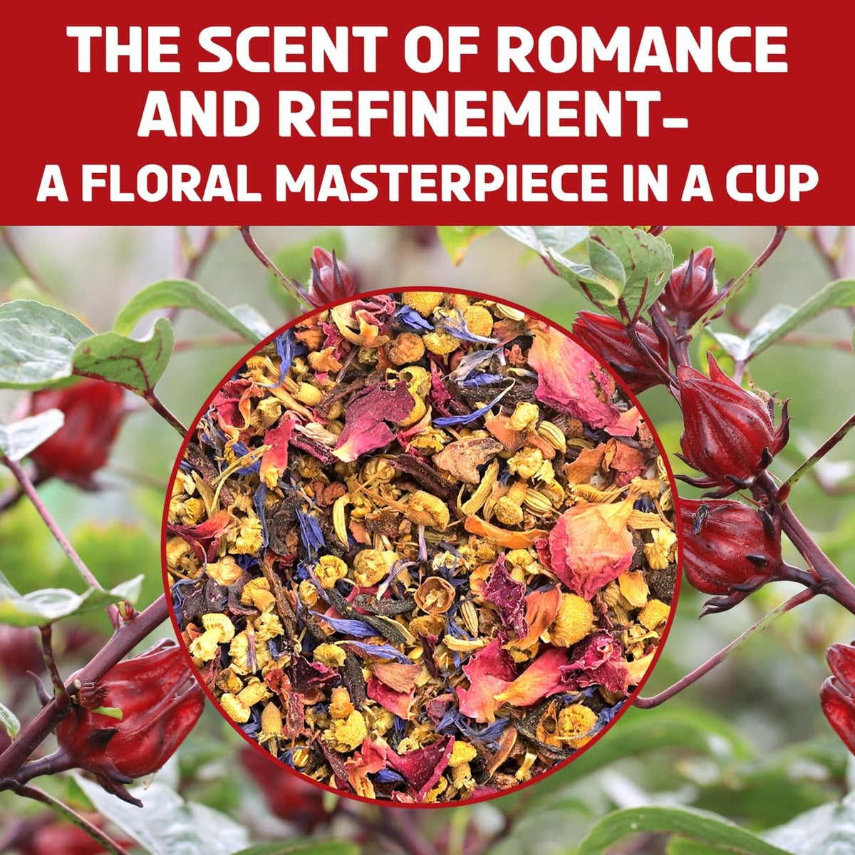 BREWIX, Hibiscus Rose Herbal Loose Tea (50+ Cups) | 100% Natural, Handmade, Pure from Hibiscus Flowers | Hibiscus with Rose Petals, Chamomile and Exotic Spices | Supports Everyday Wellness, Digestion and Cardiovascular System | Rich in Antioxidants &