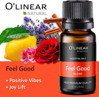 O'linear Essential Oils 6 Blends Set - Perfect for Humidifiers and Diffusers, Aromatherapy Diffuser Oils Scents, Essential Oil Kit for Home Use, Essential Oil Pack with Various Scents
