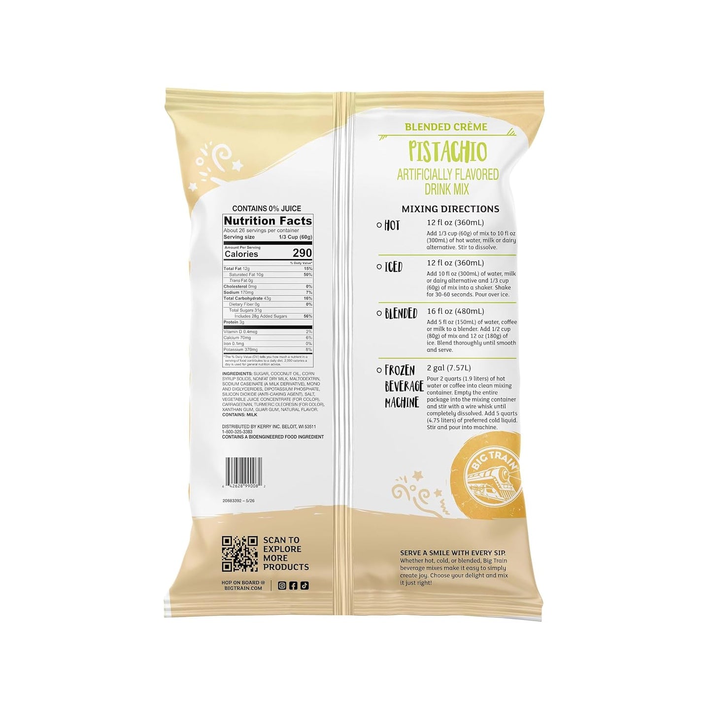 Big Train Vanilla Bean Blended Crème Beverage Mix, 3.5 Pound (Pack of 1) - Colors A