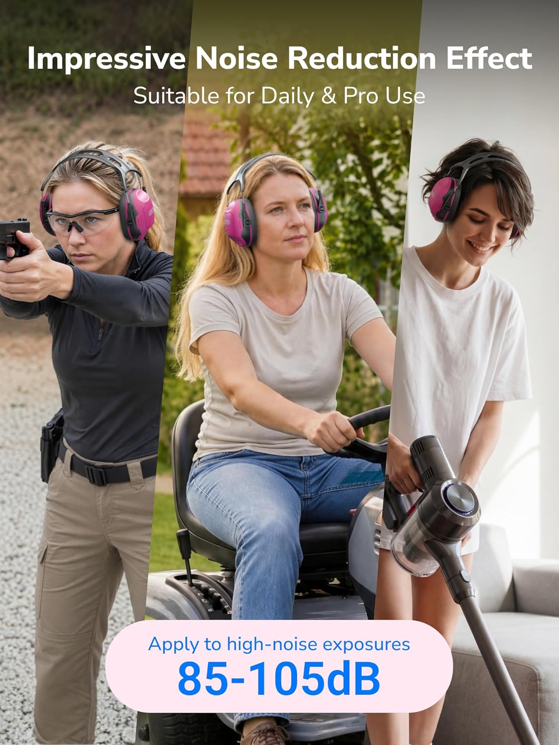 Dr.meter Ear Protection Ear Muffs, Noise Cancelling Headphones for Adults Kids 31dB Earmuffs for Noise Reduction, Hearing Protection for Shooting Gun Range, Mowing, Monster Jam, Sensory, Fireworks