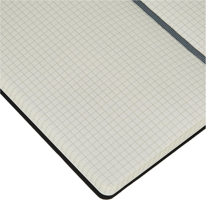 Amazon Basics Classic Lined Writing Notebook for Note Taking and Journaling, Hardcover with Elastic Closure, 240 Pages, 5" x 8.25", Black