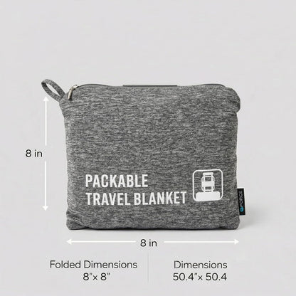 GForce Jersey Knit Travel Blanket| Packable| Fits Over Handle | Soft| Easy to Travel| Grey | Travel | Bag | Blanket |