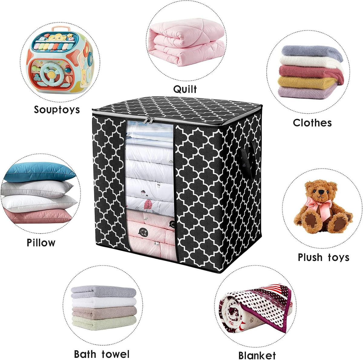 Storage Bags 3 Pack 100L Clothes Organization and Storage Containers