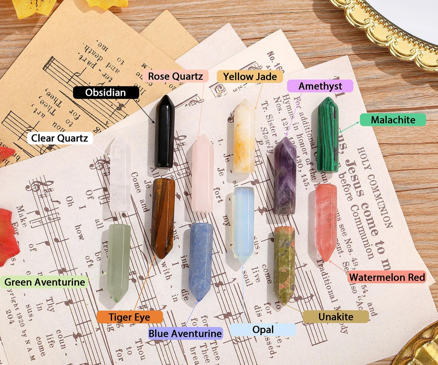 DUQGUHO Worry Stones for Anxiety, Meditation Reiki Relax Thumb Worry Stones, Crystals and Healing Stones Bulk 12PCS, Stress Relief Gifts for Women