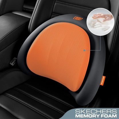 Skechers Lumbar Pillow Premium Memory Foam,Double-Layer-Office Chair Cushion for Tailbone Pain Relief,Butt Pillow for Office Chair,Car seat Cushion,Long Sitting Office Workers,and Car Drivers,Black