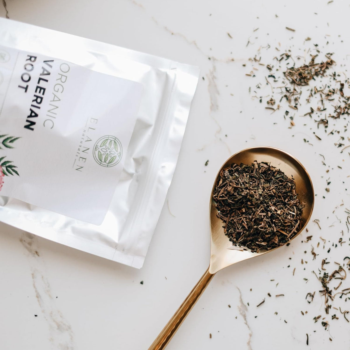 Elanen Naturals Organic Valerian Root 4 oz. (113g), USDA Certified Organic Valerian Root Herb Tea, Te De Valeriana Para Dormir, Valarian Officinalis Whole Loose Leaf, Cut & Sifted