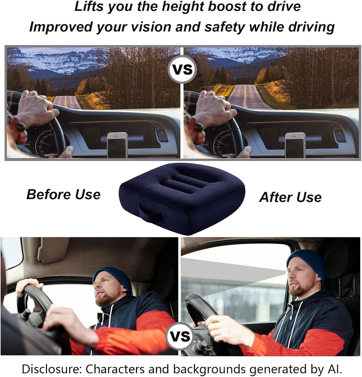 WSGJHB Car Booster Seat Cushion Posture Cushion for Long Sitting