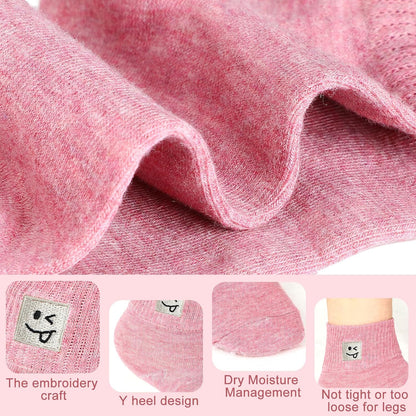 Eurzom 10 Pairs Socks Womens Crew Elastic Ankle Length Cotton Socks Aesthetic Cute Lightweight Low Cut Gifts for Women - Colors A