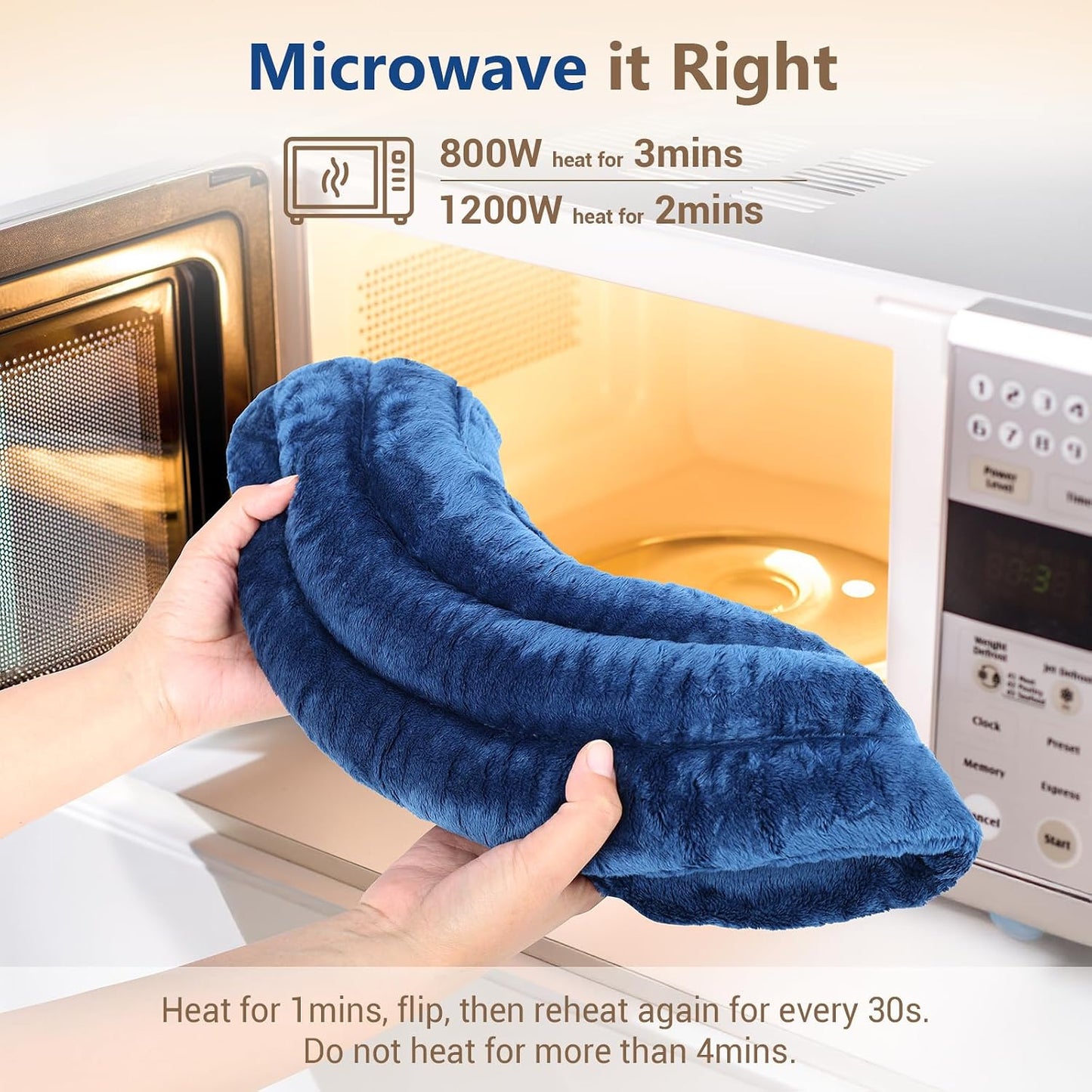 Comfytemp Neck Shoulder Heating Pad Microwavable for Pain Relief, FSA Eligible HSA, Weighted Heated Neck Wrap Warmer, Microwave Moist Heating Pad Warm Compress Women Gift, Fathers Day Dad Gift for Men