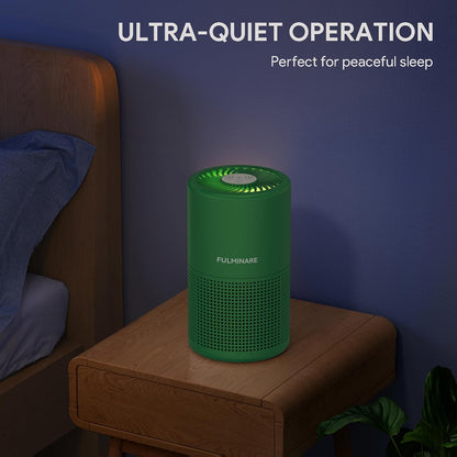FULMINARE Air Purifiers for Home Bedroom H13 HEPA Air Purifier, 3 Speeds, Timer, 24dB, Small Mini Air Purifier with Night Light, Sage Green