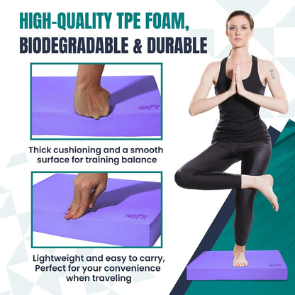 High-Density Balance Pad - Durable TPE Foam Balance Pad Physical Therapy, Foam Exercise Pad with Non-Slip Surface, Lightweight for Home & Gym Workouts, Core Strength & Balance Enhancement