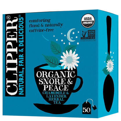 Clipper Organic Snore & Peace Chamomile Lavender Tea, 50 Tea Bags