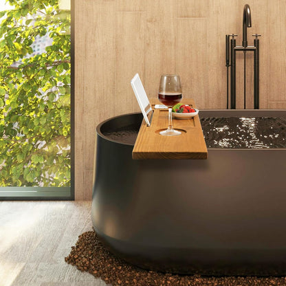 VaeFae Teak Bathtub Tray, Wooden Bath Caddy for Bathtub, Bath Tub Wood Table for Tub