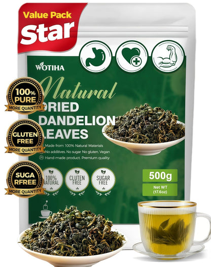 WOTIHA 60 Count Premium Dandelion Root Tea Bags - 100% Natural Roasted, Supports Liver & Kidney Health, Digestion & Immunity, Caffeine-Free, Additive-Free, Gluten-Free, Vegan.