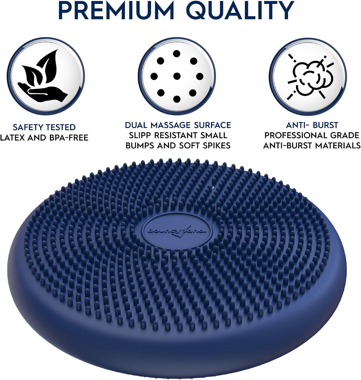Bouncyband – Wiggle Seat – Purple, 13” D – Large Sensory Cushion for Kids Ages 6-18+ – Promotes Active Learning, Improves Student Productivity, Includes Easy-Inflation Pump