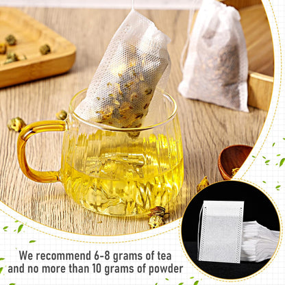 1000 Pcs Disposable Tea Bags Bulk for Loose Leaf Tea Drawstring Empty Coffee Sachets Filter Infuser Strainers for Coffee Spice Christmas Herbs Gift (2.75 X 3.54 Inch)