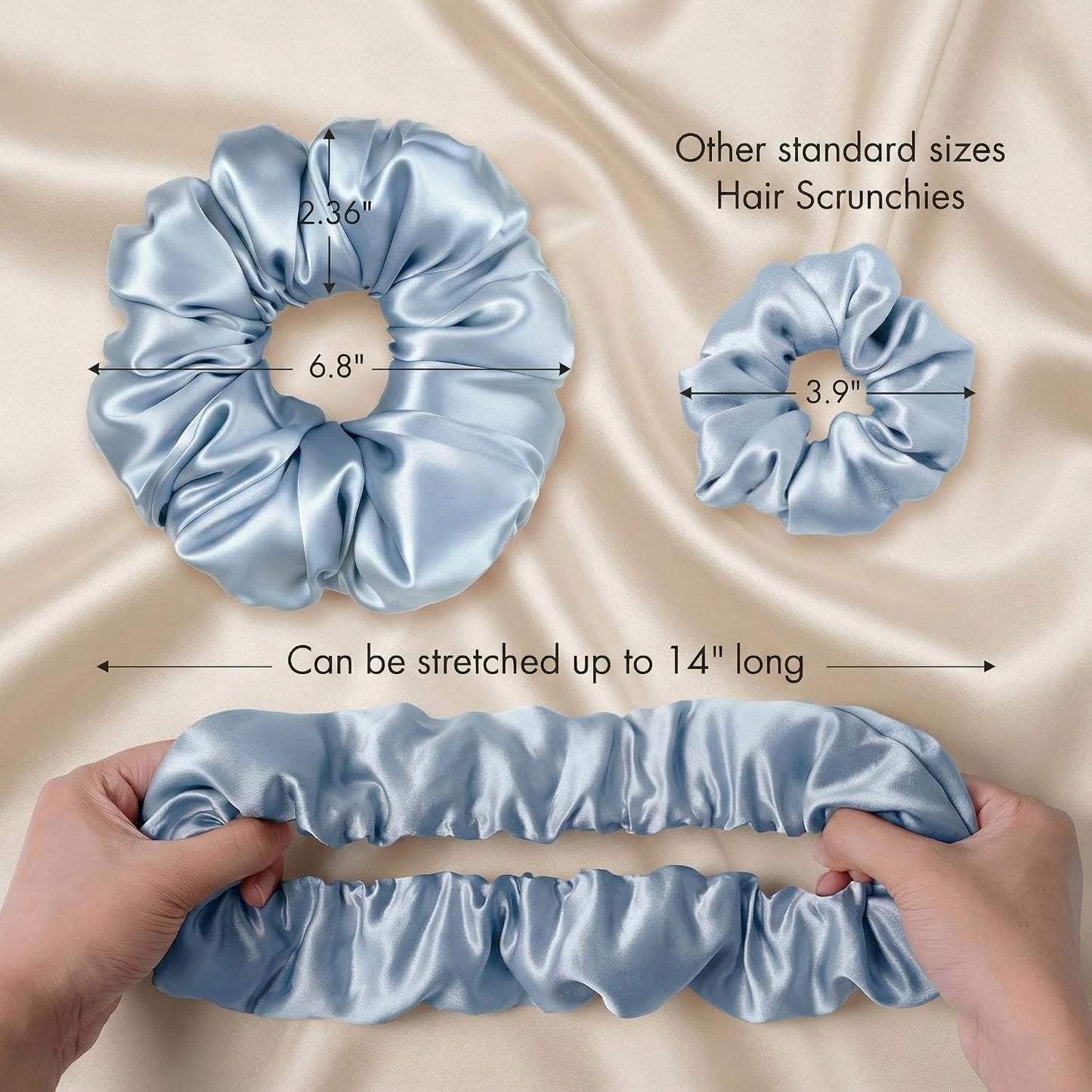 Silmer 22 Momme Silk Pillow Scrunchie Air, Oversized Lightweight Mulberry Silk Hair Tie with High Elasticity, Soft Padded No Crease Ponytail & Sleep Holder (Dusty Rose, 1Pc)