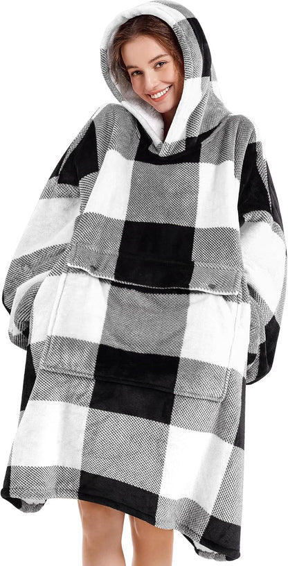 Narecte Cozy Oversized Blanket Hoodie Wearable Blanket Adults Soft Hooded Blanket Hoodie Birthday Gifts for Women Christmas - Colors B