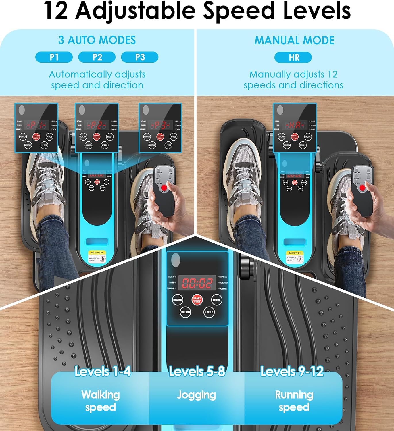 2025 New Under Desk Elliptical Machine,Portable Seated Pedal Exercise Machine for Seniors, 12 Adjustable Speed Elipse Leg Exerciser with Remote Control,Quiet Foot Exercise Machine for Home Office