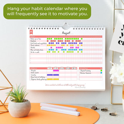Clever Fox Habit Tracker Calendar, 24-Month Daily Goal Journal Green