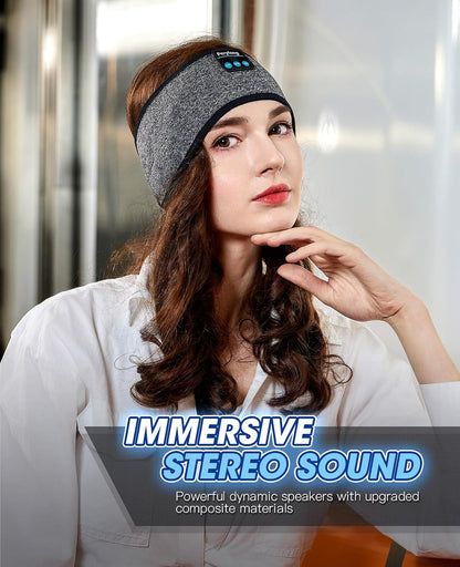 Perytong Sleep Headphones Wireless, Bluetooth Sports Headband Headphones with Ultra-Thin HD Stereo Speakers Perfect for Sleeping,Workout,Jogging,Yoga,Insomnia, Air Travel, Meditation (Grey)