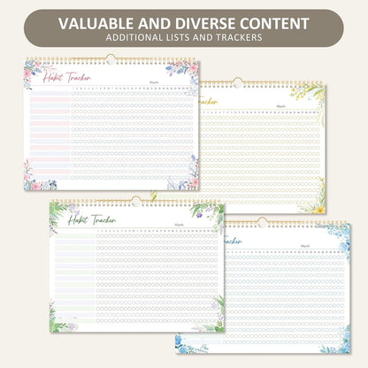BIROYAL Habit Tracker Calendar 2026 (Undated 12 Months) - Daily Habit Tracker Jounal with Spiral Binding & Hanger - Goal Tracker - Motivational Monthly Habit Calendar - Productivity Tool and Workout Calendar - 8.6" x 11.2"