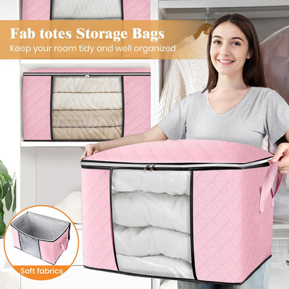 Fab totes Storage Bags for Clothes Blanket Storage Bins with Lids
