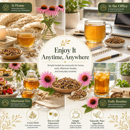 WOTIHA Dried Echinacea Herb 136g (4.8 oz), Echinacea purpurea Loose Leaves for Herbal Tea