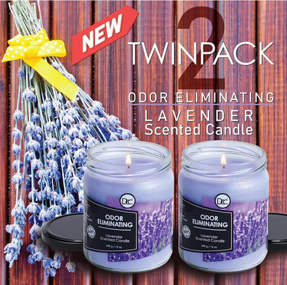 Vanilla Bean Odor Eliminating Highly Fragranced Candle - Eliminates 95% of Pet, Smoke, Food, and Other Smells Quickly - Up to 80 Hour Burn time - 12 Ounce Premium Soy Blend - Colors B