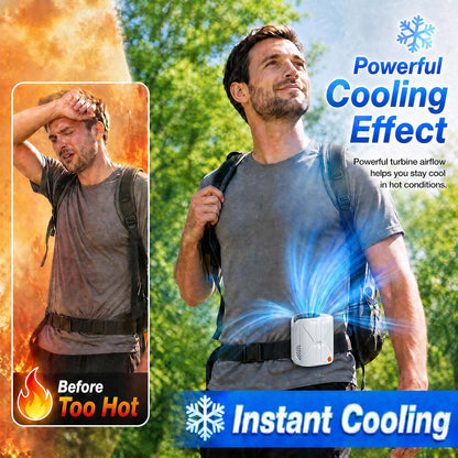 JUANANIUG Hands-Free Wearable Clip-On, Neck & Waist Fan – 6-Speed 16,000RPM Turbo Brushless Motor, 6,000mAh Battery up to 35H, Portable for Travel, Outdoor, Camping, Commuting & Office