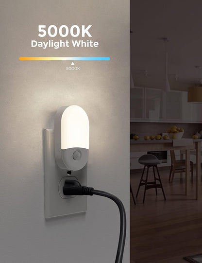 L LOHAS LED Amber Night Light, 2 Pack, Night Lights Plug into Wall Motion Sensor, 0.6W 2000K, LED Nightlights, 30/60LM Adjustable Brightness, Automatic Low Blue Nightlight for Kids, Bathroom, Hallway