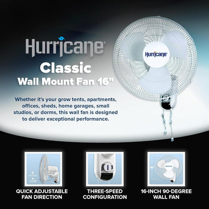 Hurricane Classic 6 Inch Clip Fan, 2 Speed Portable Desk Table Fan with Tilt, White