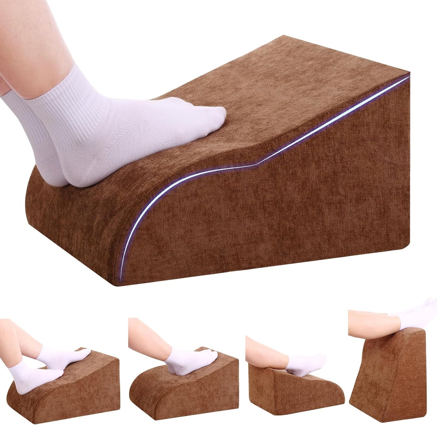 Foot Rest for Under Desk at Work, Ergonomic Under Desk Footrest with Washable Cover for Office, Home & Gaming Leg Elevation Pillow Black