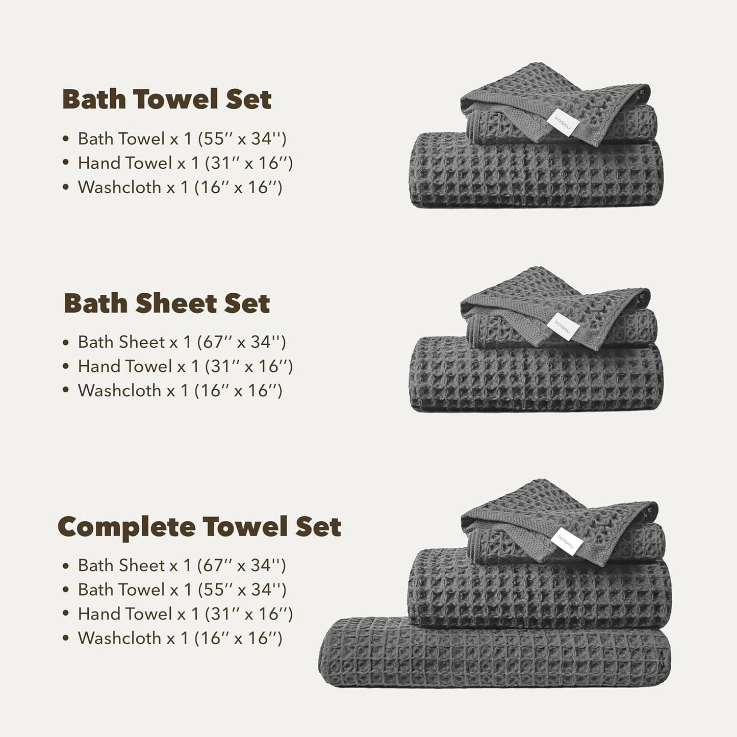 Luxury Organic Japanese Cotton Hair Drying Waffle Towel Wrap for Women | Absorbent, Quick-Dry Head Turban for Shower, Sauna, Spa | Extra Large for Long, Curly, Straight Hair With Button (White, 1 Pc)