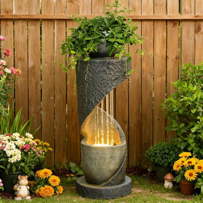 Sunlinua Modern Indoor Tabletop Water Fountain for Office Decor