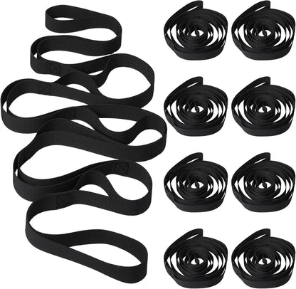 Foilswirl 8 Pack Stretching Strap with 10 Loops Bulk Yoga Strap Bulk for Physical Therapy Stretch Bands with Loops Non Elastic Bands for Exercise Dance