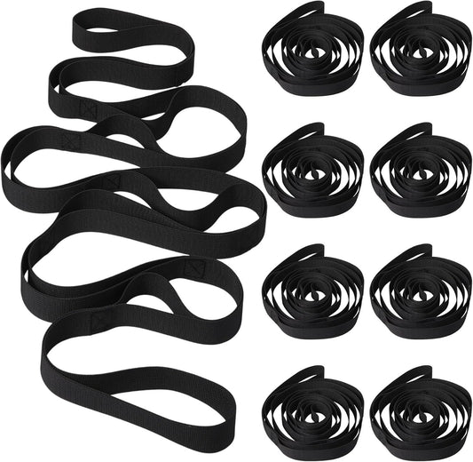 Foilswirl 8 Pack Stretch Strap Bulk Yoga Strap with 10 Loops Stretching