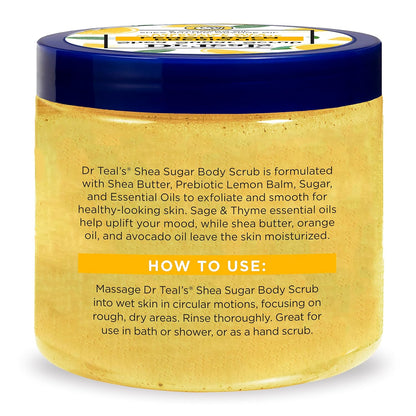 Dr Teal's Shea Sugar Sleep Scrub, with Melatonin, Lavender, & Essential Oils, 19oz (Pack of 3)