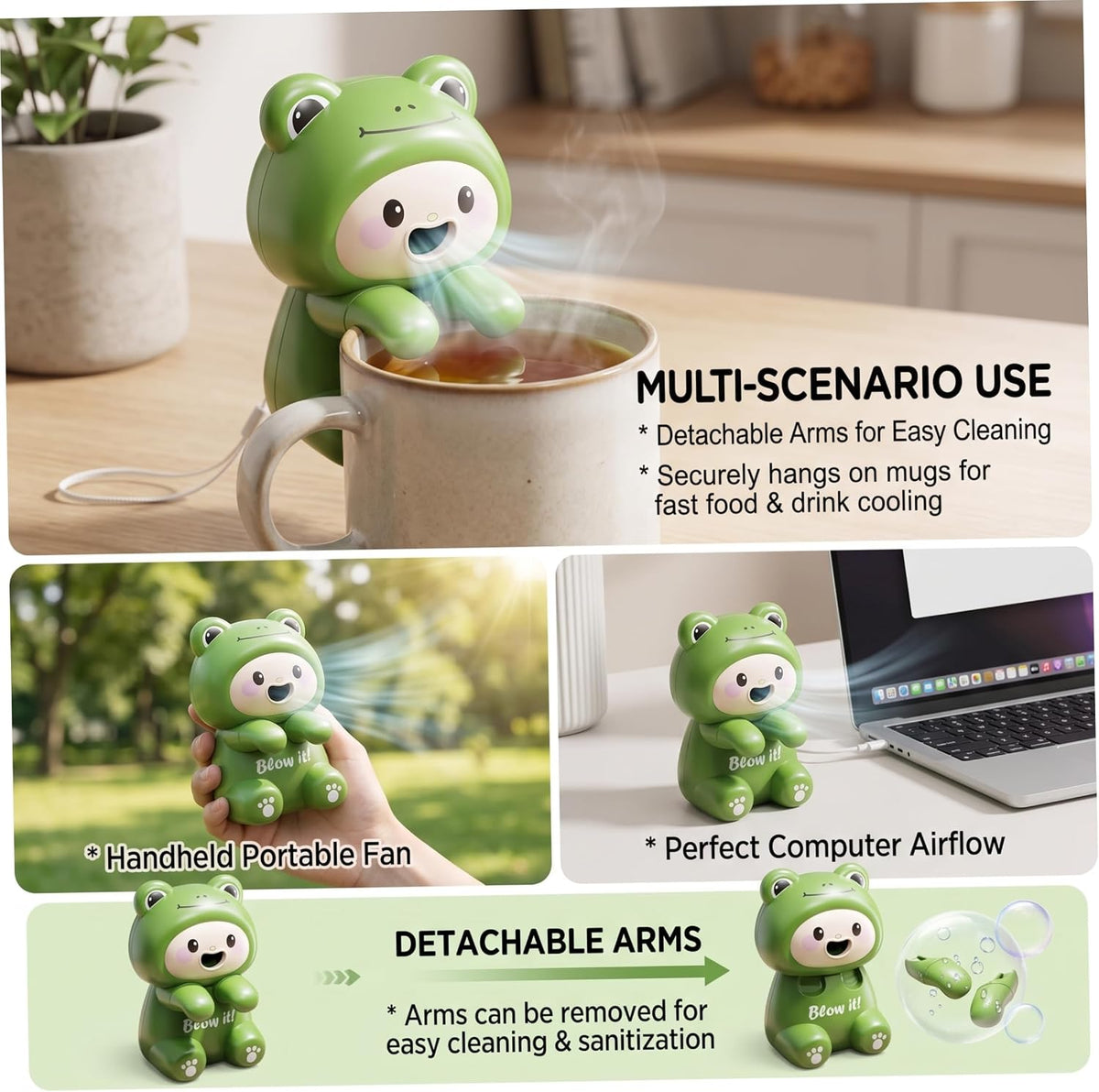 Mini Food Cooling Fan, Clip-on White