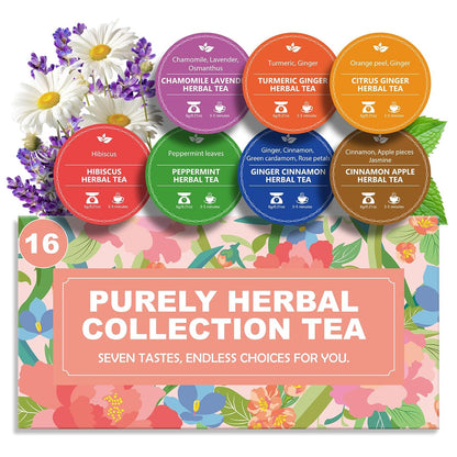 Tea Sampler Loose Leaf Tea Gift Set, 7 Assorted Herbal Tea For Tea Lovers